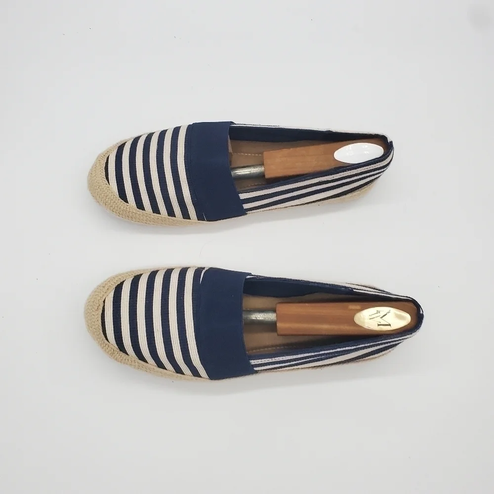 Mia Fabbiolla Striped  Espadrilles Slip-on Shoes Navy Women's 9.5 Shoes